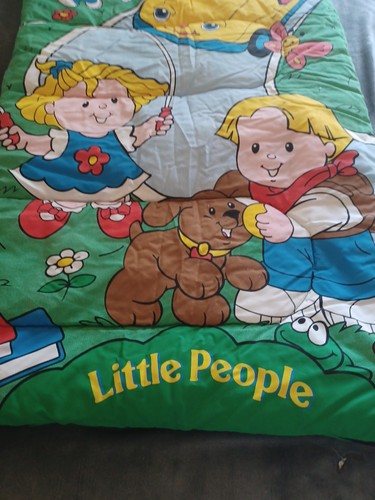 Vintage 90s Fisher-Price Little People Sleeping Bag Play Blanket. Mint Condition - Picture 3 of 4
