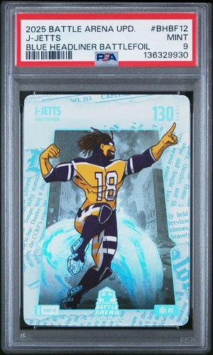 2025 BO JACKSON BATTLE ARENA UPDATE BLUE HEADLINER BATTLEFOIL J-JETTS PSA 9