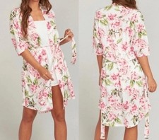 Show Me Your Mumu Garden Of Blooms Brie Robe Duster Pink Green Sz OS Floral
