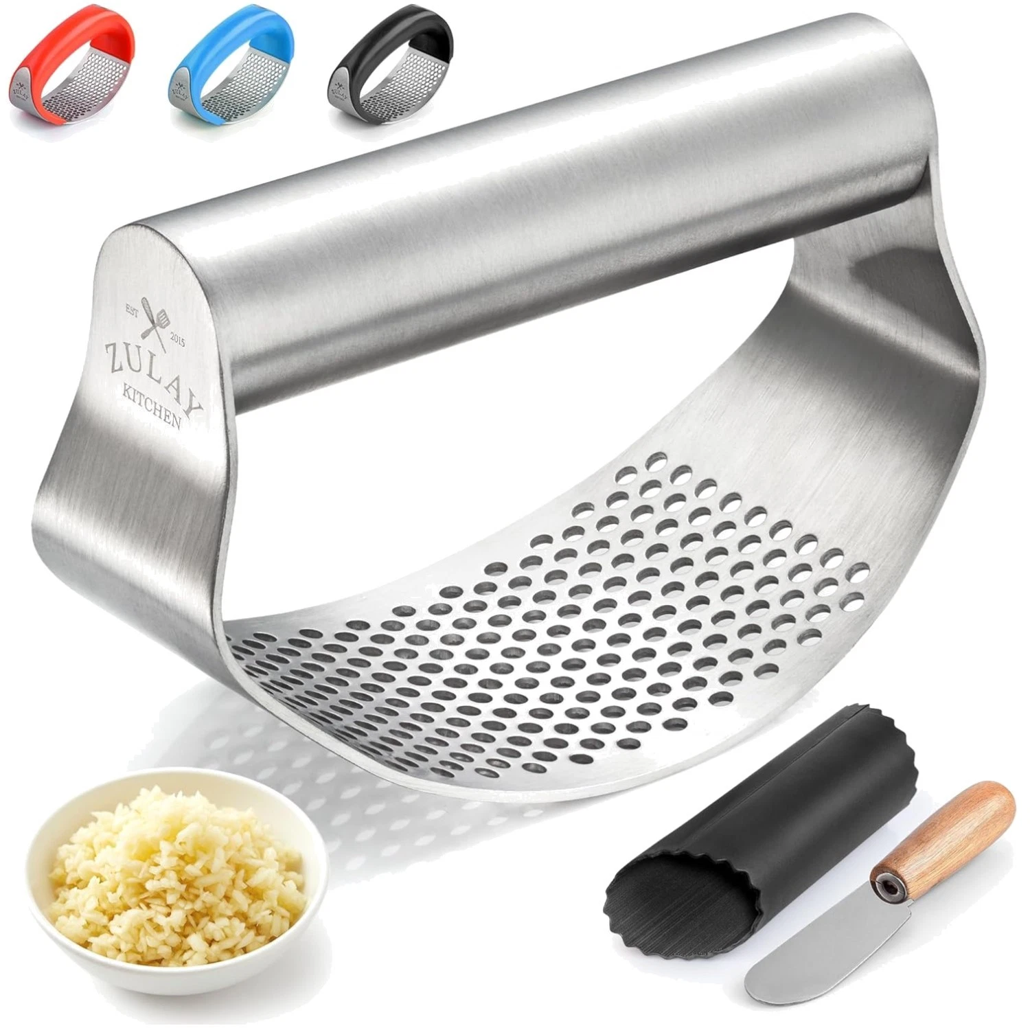 Stainless Steel Garlic Press Rocker Set