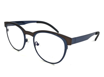 Tom Davies Eyeglasses Frames TD759 Col. 2288 Matte Brown Polished Blue 49-19-140