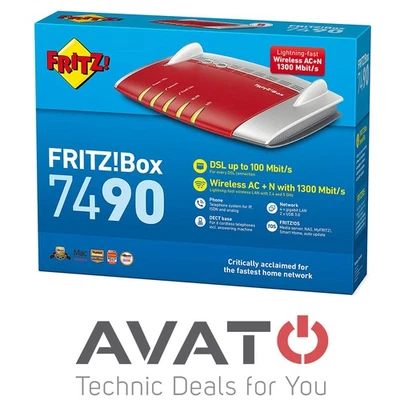 AVM FRITZBox 7490 International MESH WLAN Router VDSL DSL Módem RDSI Gigabit