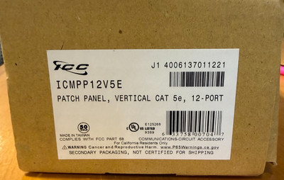 ICC	Cat5E Patch Panel Vertical 12-Port  ICMPP12V5E