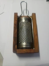 Vintage American Primitive Wooden Food Cheese Grater - wood box