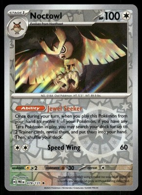 Noctowl 078/131 Rare Prismatic Evolutions Pokemon Reverse Holo NM Englisch