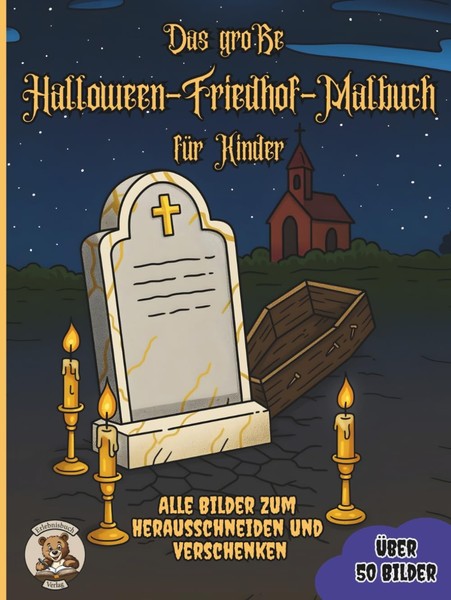 Halloween-Malbuch FüR Kinder Ab 3 Jahren, 50 Ausmalbilder, Gruselige Motive-image