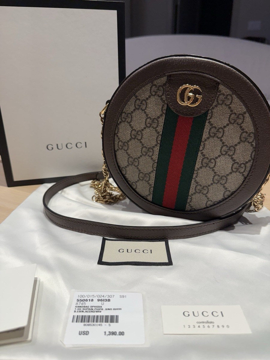Gucci GG Supreme Ophidia Mini Shoulder Bag Round Leather And  display picture 3