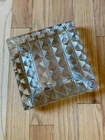 Vintage Blenko Glass Prism Ashtray Square Textured MCM Heavy Clear Art Glass