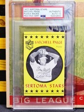 SATCHEL PAIGE SIGNED 1977 Sertoma Stars Puzzle Backs PSA/DNA 10 AUTO INDIANS HOF