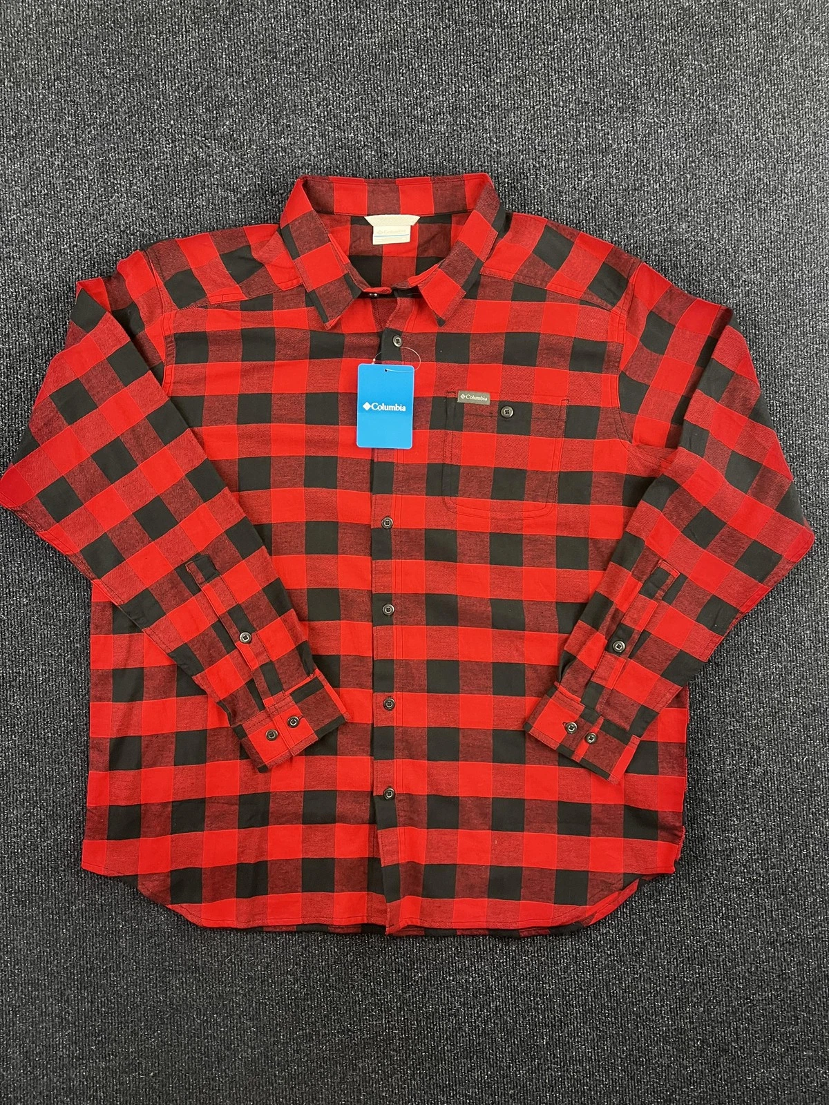 Columbia Shirt Mens XL Buffalo Plaid Flannel Long Sleeve Fall Woods NWT