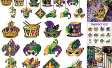 24 Pcs Mardi Gras Wooden Hanging Ornaments Mardi Gras Decorations Purple