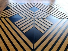 Geometric Wood Slat Wall Panel, Modern Art Deco Architectural Decor, Loft Design