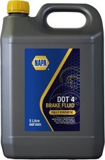 NAPA Brake and Clutch Fluid Dot 4 5L SAE J1703 J1704 FMVSS No116 DOT 4 ISO 4925 4.60 per litre