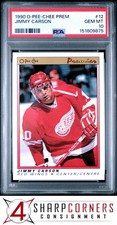1990 O-PEE-CHEE PREMIER #12 JIMMY CARSON RED WINGS PSA 10