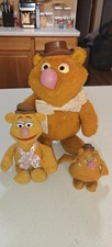3 - Fozzie Bear 1976 Jim Henson Muppets Fisher Price Plush 14"  Bean bag 5"