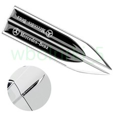 2X Für Mercedes Benz Auto Metall Emblem Wing Dolch Abzeichen Aufkleber Schwarz~ 2X Für Mercedes Benz Auto Metall Emblem Wing Dolch Abzeichen Aufkleber Schwarz~