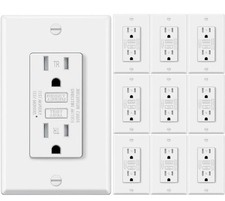 15AMP GFCI Outlet Receptacle Tamper Resistant, GFI TR, 10 Pack