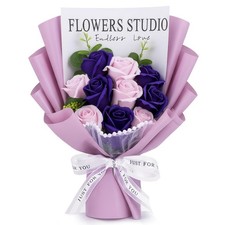 Preserved Flower Bouquet, Flowers for Delivery, Preserved Purple Roses Birthd...