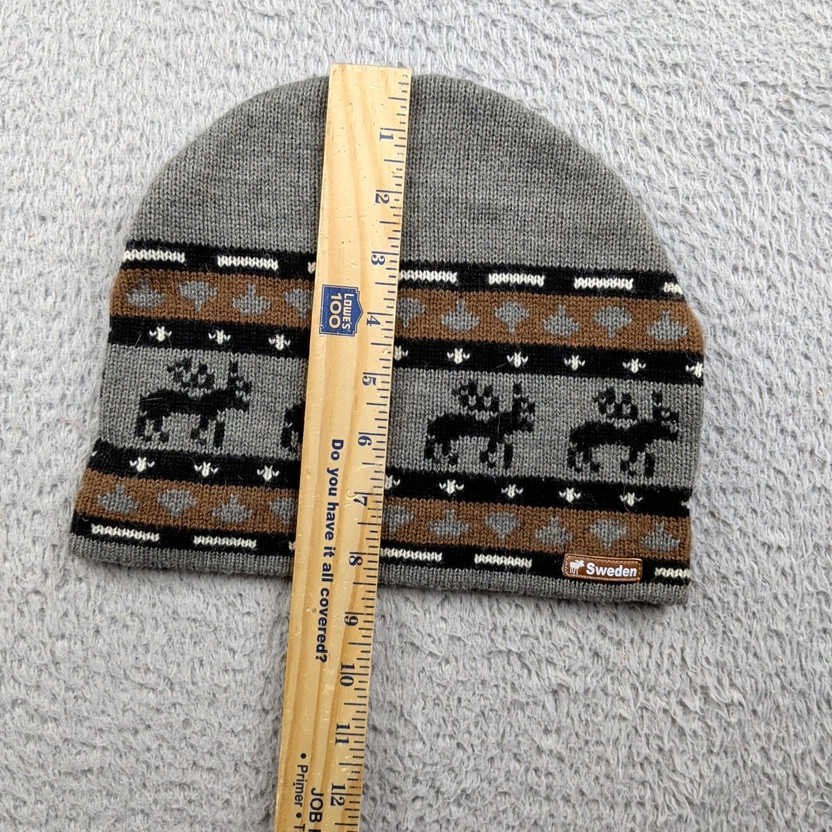Ola Nesje Ab Hat Mens OSFA Adult Gray Brown Reindeer Souvenir Sweden Travel View 3