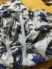 Batman Blue Grey Pajama DVD Combo Pants XL Bat Logo Comfortable Warm Free