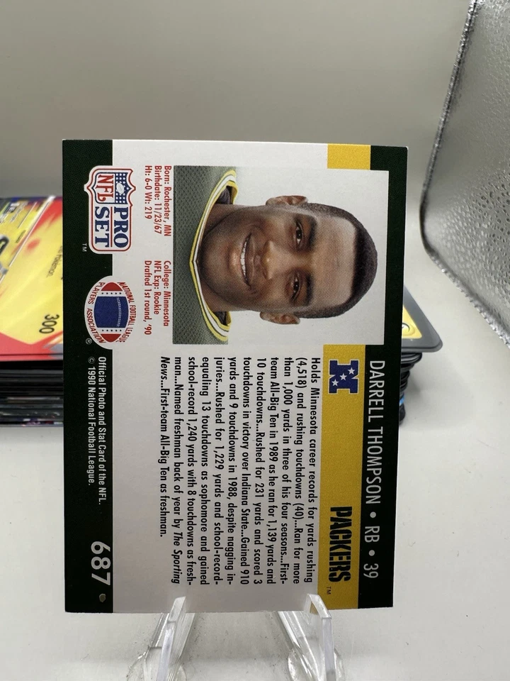 1990 Pro Set - Draft Darrell Thompson #687 (RC) - Image 2 of 2