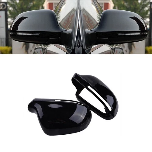 Mirror Cover Caps 2pcs Fit For Audi A3 A4/S4 A5/S5 B8 RS4 2009-2013 Glossy Black