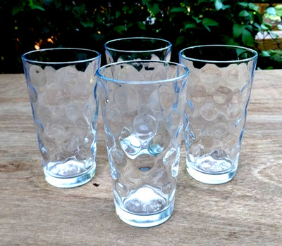 4 Vintage Libbey Drinking Glasses Water/Iced Tea Tumblers Dots Circles 16 Oz