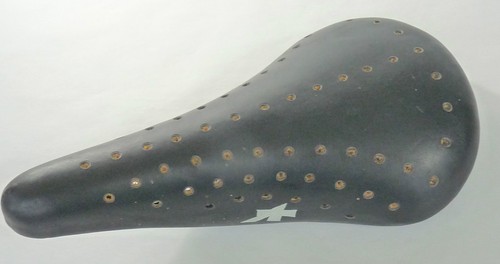 Assos Saddle Perforated Leather Vintage Road racing bicycle beautiful NOS - Picture 7 of 11