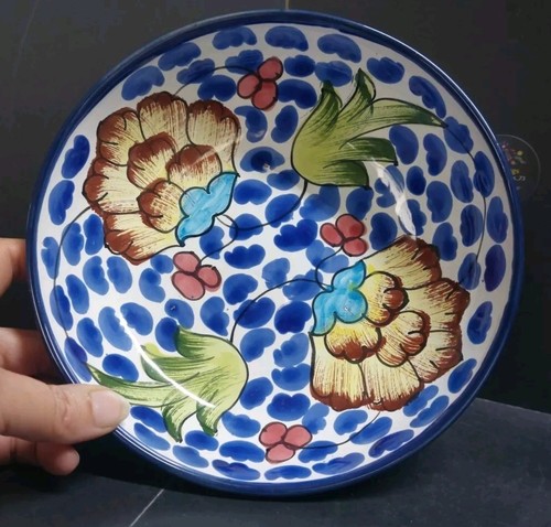 Tunisia Pottery Stoneware Bowl Hand Painted 20cm VGC Ref#19 - Picture 7 of 17