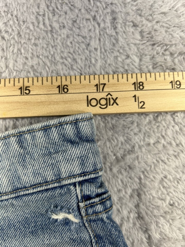 Lucky Brand High Rise Cut Off Jean Denim Shorts Patch Smiley Face Oh