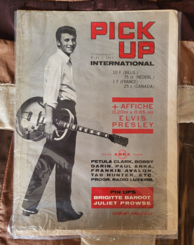 Trés Rare Revue PICK UP 1963  Johnny Hallyday Cover  Elvis Presley POSTER GEANT - Afbeelding 1 van 3