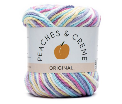Peaches Cream Stripey Cotton Yarn, 102 Yds,100% Cotton