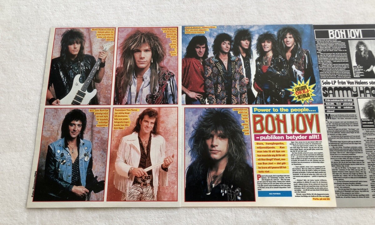 BON JOVI 1987 Clipping Poster Swedish Music magazine OKEJ 1980s