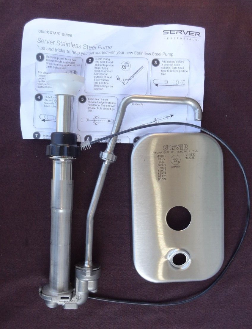 SERVER Fountain Jar Pump Stainless Steel WHITE MOCHA FP-V