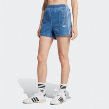 Adidas Adicolor Firebird Denim Short Pants Womens - Blue / JD2562 / Expedited