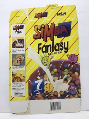 Simba Fantasy Kellogg s Ecuador Unused Flat Cereal Box Mid 1990 s