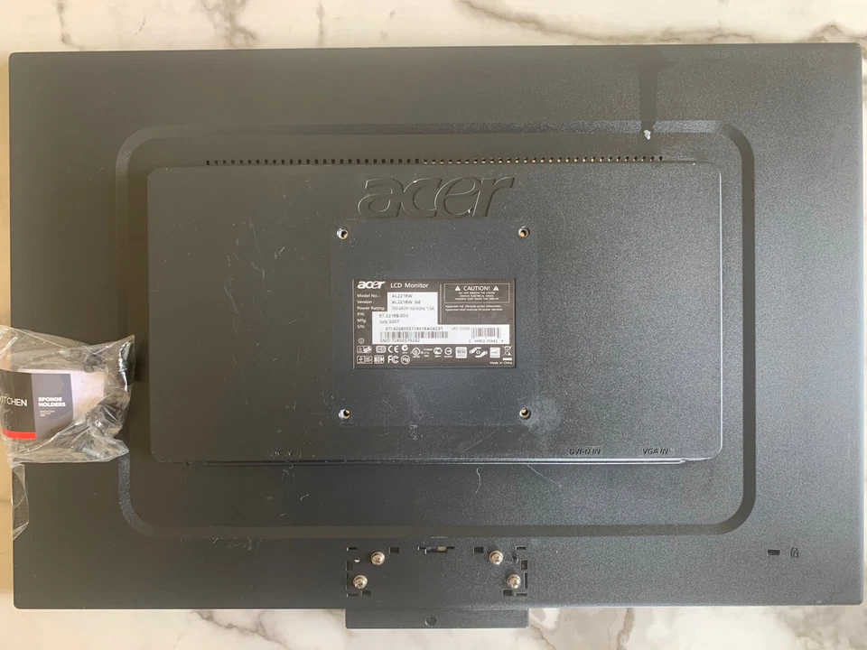 ACER AL2216WBD LCD Monitor WITH WALL MOUNT-TESTED & WORKS —Read Description - Image 2 of 4