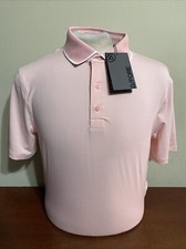 G/Fore G4 FEEDER STRIPE TECH JERSEY Golf Polo Men's Medium Amour Pink NEW NWT