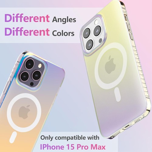 For iPhone 15 14 13 12 Fluorescent Iridescent Magnetic Case Color Changing Cover - Picture 3 of 11