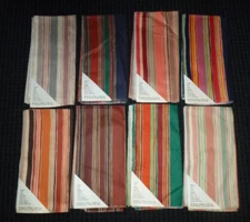 Vtg 70s Robert Allen JIVE Stripe Cotton Fabric Sample 26x26" YOU CHOOSE COLOR