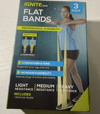 ⚡️Ignite by SPRI Flat Band Kit Workout Resistance Gear 3 Pack Professional