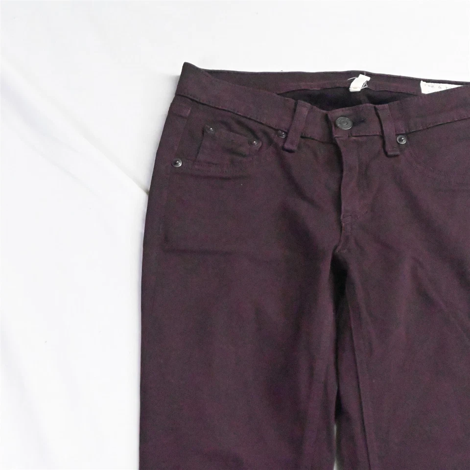 Rag + Bone 25 Legging Super Skinny Dark Red Mulberry Brushed Knit Jeans - Image 2 of 4