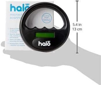 Halo Microchip Scanner Per Animali - Lettore Microchip Cani Gatti, Nero, Ricaricabile USB