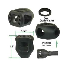 Black 1/2x28 1/2-28 TPI Thread Muzzle Brake Compensator For 5.7x28 Threaded