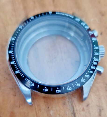 Watch case swiss made Lemania 1873 movement ceramic bezel NOS - sapphir crystal