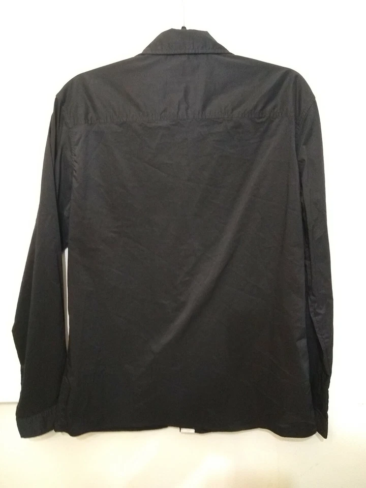 Camisa para hombre Doublju XL negra manga larga calce 100 % algodón ajustada botón occidental Foto 3 de 4