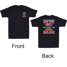 Gen X Skull Proud Member Fvck Your Feeling Generation X Front&Back Men's T-Shirt