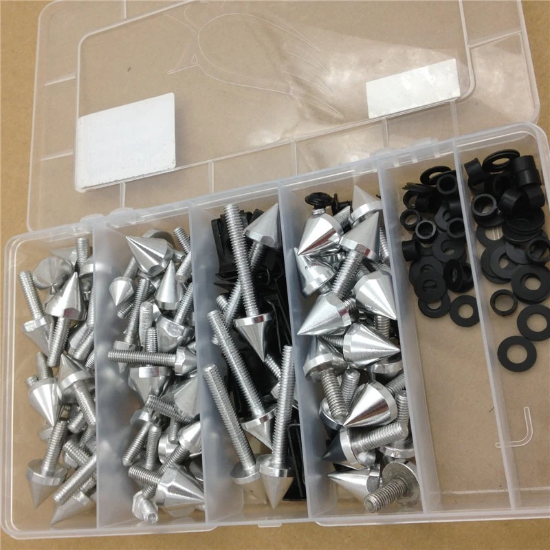 Kits de pernos de parabrisas con carenado de clavos para Suzuki GSXR600 750 1000 Hayabusa plateado Foto 2 de 4