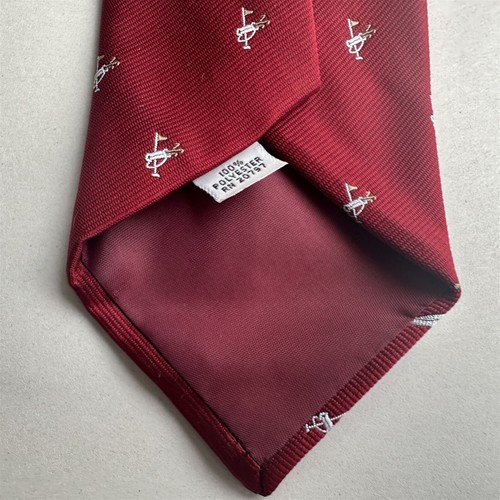 Vintage Tie Golf Theme Golfer Bag Paines Clothing Store Boothbay Maine Red - Picture 6 of 6