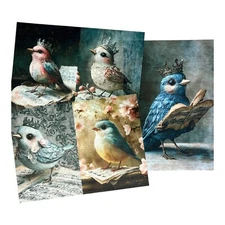 Exclusive Rustic Flight Birds A3 Fiber Decoupage Papers 3 Pack Limited Edition